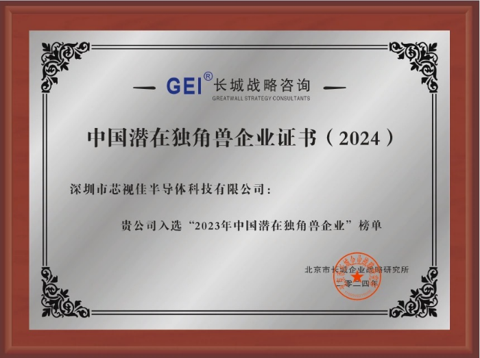 中國潛在獨角獸企業證書(2024)